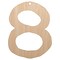 Number 8 Eight Cute Typewriter Font Unfinished Craft Wood Holiday Christmas Tree DIY Pre-Drilled Ornament